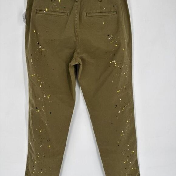 NWT GAP Women's Straight Leg Khaki High Rise Splatter Pants Oak Moss Size 6 - Picture 13 of 14